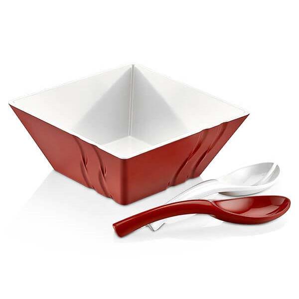 * MEL LUXOR ZESTAW SAŁATKOWY 3SZT CZERWONO-BIAŁY-16009