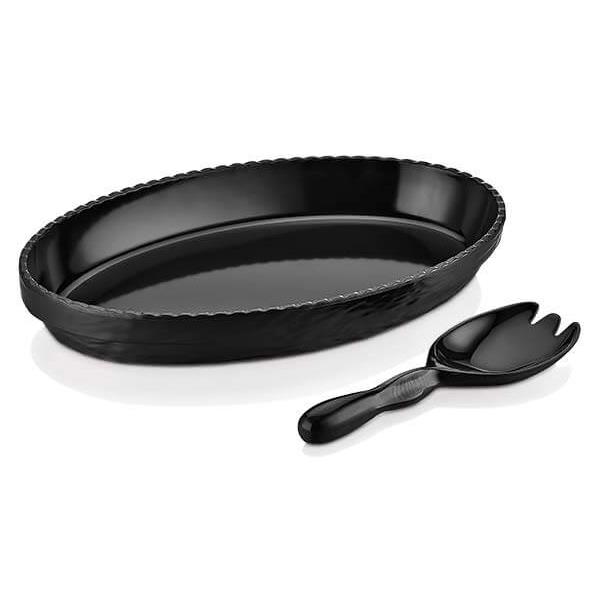 * MEL OLIE SET SAŁATKOWY OWALNY CZERŃ 2 SZT-16012