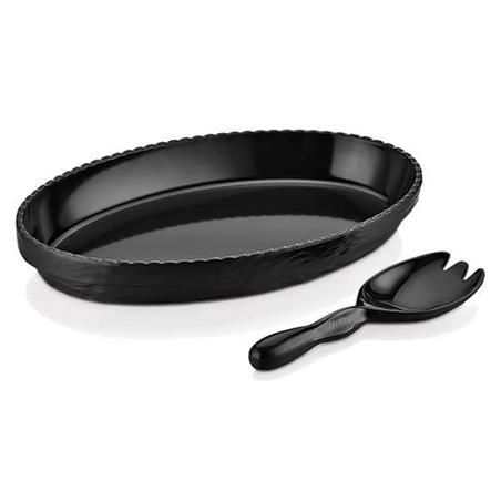 * MEL OLIE SET SAŁATKOWY OWALNY CZERŃ 2 SZT-16012