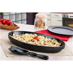 * MEL OLIE SET SAŁATKOWY OWALNY CZERŃ 2 SZT-17088