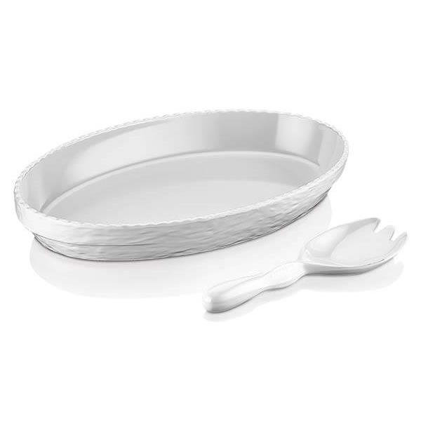 * MEL OLIE SET SAŁATKOWY OWALNY BIAŁY 2SZT-16011