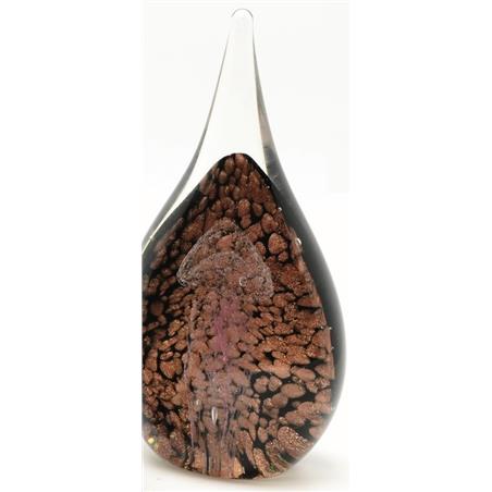 FIGURA SZKLANA PRZYCISK DO PAP. RÓZOWA MEDUZA 18CM-15918