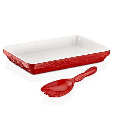 * MEL OLIE SET SAŁATKOWY PROSTOKĄTNY CZER/BIEL 2x-16014