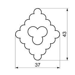 WYKRAWACZ ROMB ZĄBKOWANY Z KONICZYNKĄ 4,3 CM-2420