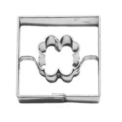 WYKRAWACZ KWADRAT Z CZTEROLISTNĄ KONICZYNKĄ 3,6 CM-10490