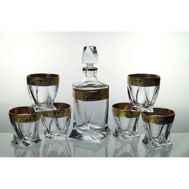 BOHEMIA QUADRO BAROKO GOLD ZESTAW DO WHISKY 1 6-3356