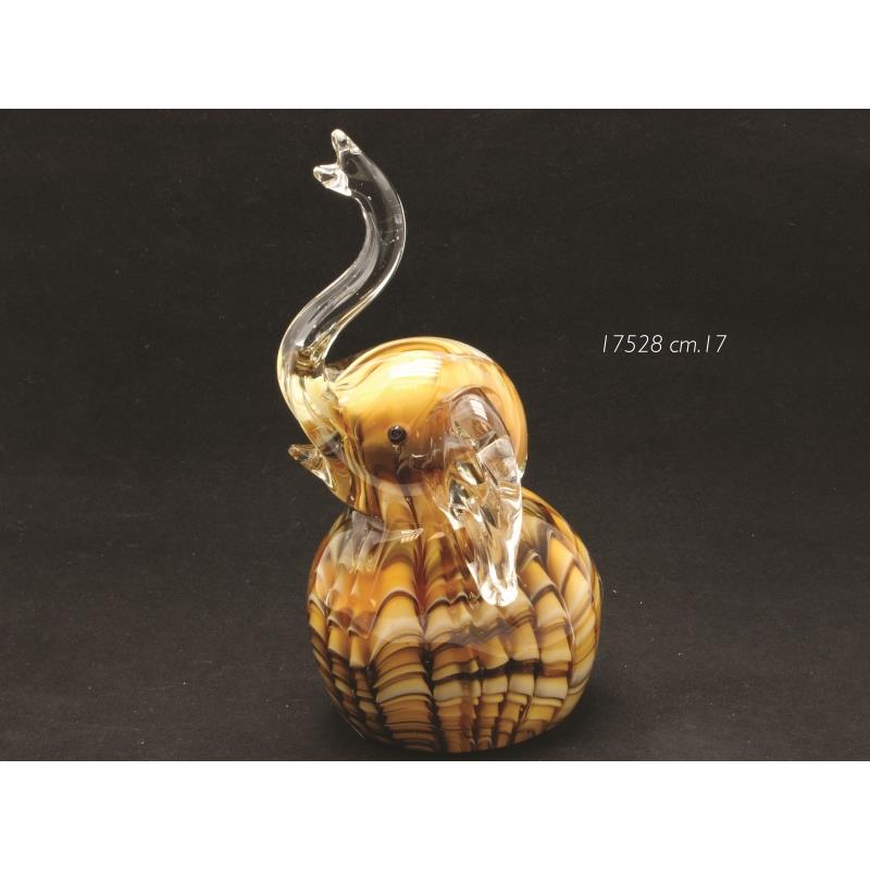 FIGURA SZKLANA SŁOŃ AMBER 17CM-17604