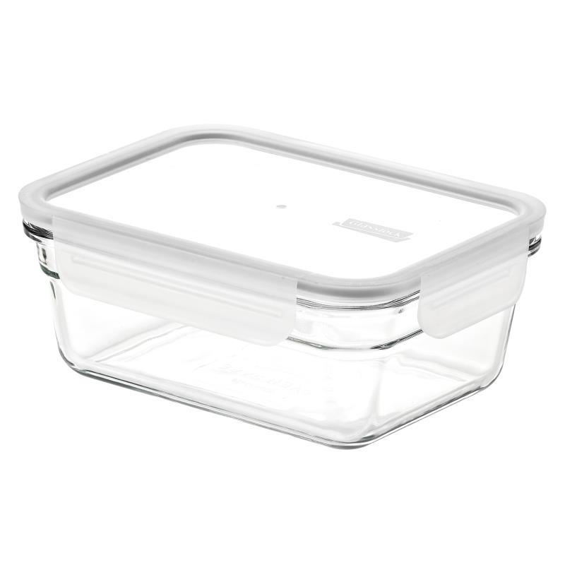 GLASSLOCK FANCY POJEMNIK PROSTOKĄTNY BIAŁY 900ML-19740