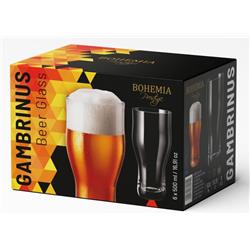 BOHEMIA PRESTIGE GAMBRINUS SZKLANKA PIWO 500ML 6x-20554