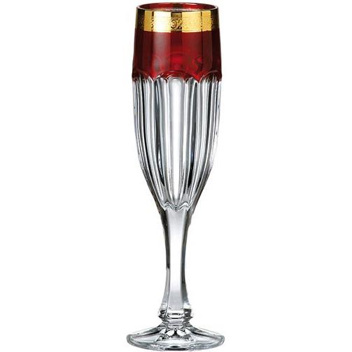 BOHEMIA SAFARI RUBIN KIELISZEK 150ML SZAMPAN 6SZT-10050