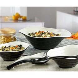 MEL DUET KPL MISEK+ŁYŻKI 6ELEMENTÓW CZARNO-BIAŁY-4856