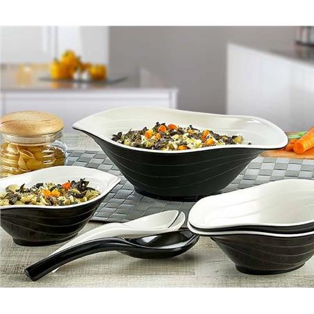 MEL DUET KPL MISEK+ŁYŻKI 6ELEMENTÓW CZARNO-BIAŁY-4856