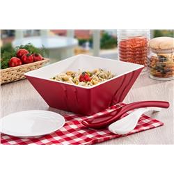 MEL LUXOR ZESTAW SAŁATKOWY 3SZT CZERWONO-BIAŁY-5392