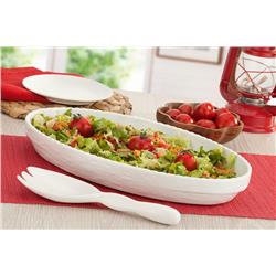 MEL OLIE SET SAŁATKOWY OWALNY BIAŁY 2SZT-5396