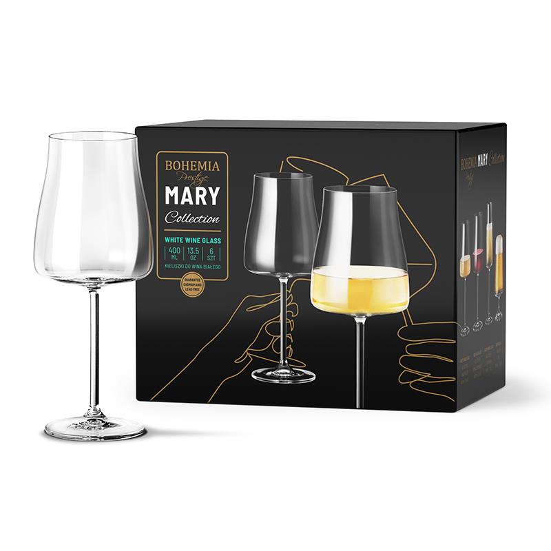 BOHEMIA PRESTIGE MARY KIELISZEK 400ML WINO 6SZT-10711