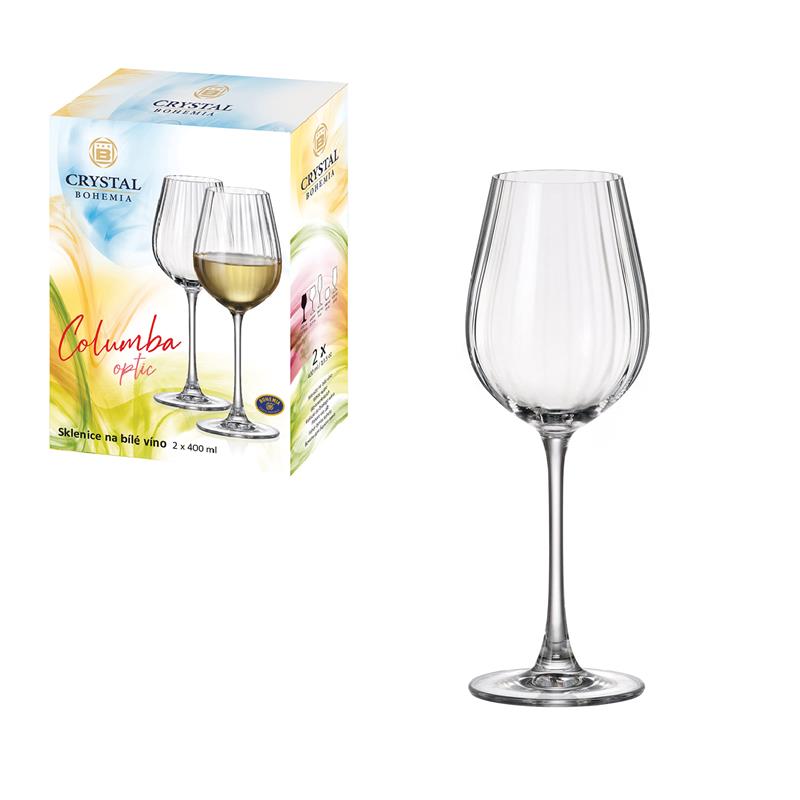 BOHEMIA COLUMBA OPTIC KIELISZEK WINO 400ML 2SZT-10854