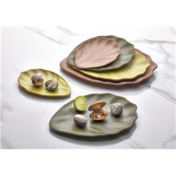 MELAMINA TERRA VINEA PÓŁMISEK LIŚĆ 25,5CM KHAKI-5757