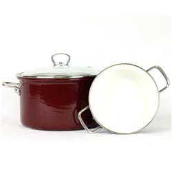 * BELIS GARNEK EMAL. Z POKRYWĄ 6,1L 24CM ECO-CERAM-11676