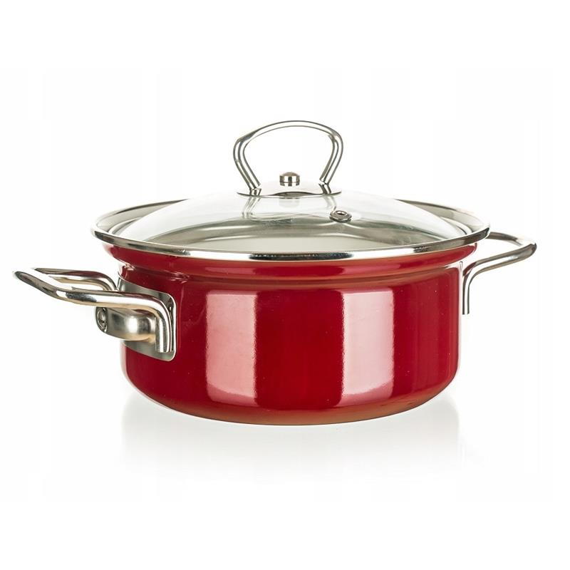 * BELIS RONDEL EMAL. Z POKRYWĄ 1,4L 16CM ECO-CERAM-11587