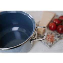 * BELIS GARNEK EMALIOWANY Z POKRYWĄ 1,5L 16CM GREY-11722