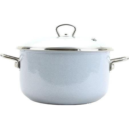 * BELIS GARNEK EMALIOWANY Z POKRYWĄ 5,5L 24CM GREY-11544