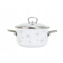 * BELIS GARNEK EMAL. Z POKRYWĄ 3,5L 20CM WHITE-11603