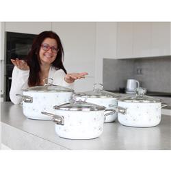 * BELIS GARNEK EMAL. Z POKRYWĄ 3,5L 20CM WHITE-11655