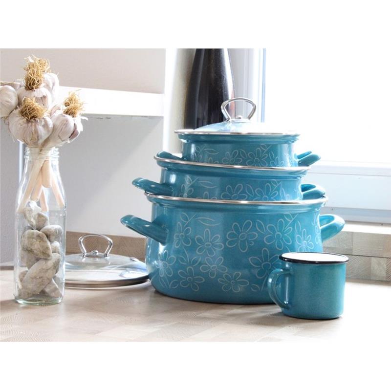 * BELIS KUBEK EMALIOWANY 8CM 0,35L FLOWER-11596