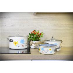 * BELIS GARNEK EMALIOW. Z POKRYWĄ 6,1L 24CM MEADOW-11692