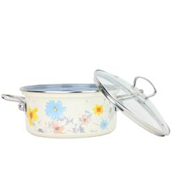 * BELIS RONDEL EMALIOW. Z POKRYWĄ 1,4L 16CM MEADOW-11796