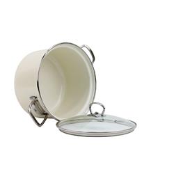 * BELIS GARNEK EMAL. Z POKRYWĄ 3,6L 20CM ECO CREAM-11935