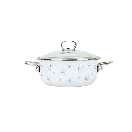 * BELIS RONDEL EMAL. Z POKRYWĄ 2,3L 20CM WHITE-11606