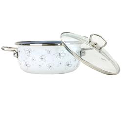 * BELIS RONDEL EMAL. Z POKRYWĄ 4L 24CM WHITE-11780