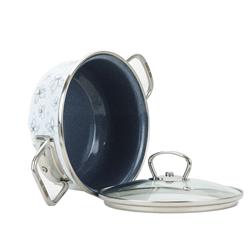 * BELIS RONDEL EMAL. Z POKRYWĄ 4L 24CM WHITE-11781