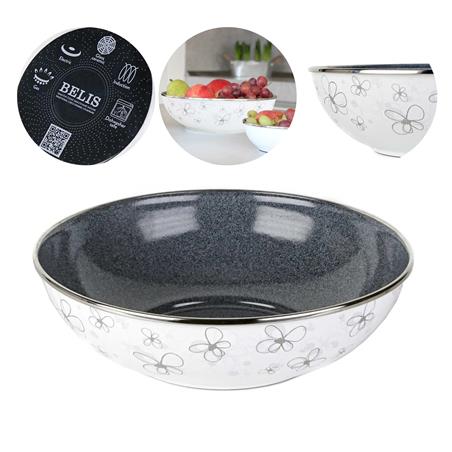 * BELIS MISKA EMALIOWANA 2,5L 26CM DEKOR WHITE -12105