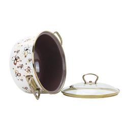 * BELIS GARNEK EMALIOWANY Z POKRYWĄ 1,5L 16CM KREM-11741