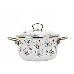 * BELIS GARNEK EMALIOWANY Z POKRYWĄ 2,2L 18CM KREM-11547