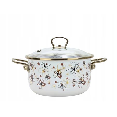 * BELIS GARNEK EMALIOWANY Z POKRYWĄ 3,5L 20CM KREM-11548