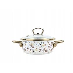 * BELIS RONDEL EMALIOW. Z POKRYWĄ 1,25L 16CM KREM-11550