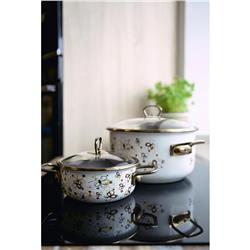 * BELIS RONDEL EMALIOWANY Z POKRYWĄ 2,3L 20CM KREM-11808