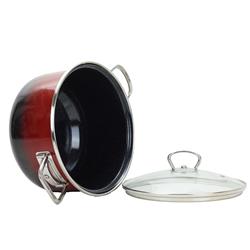 * BELIS GARNEK EMAL. Z POKRYWĄ 3,5L 20CM OMBRE RED-11627