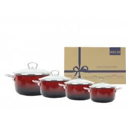 * BELIS KPL 4 GARNKÓW Z POKRYWĄ OMBRE RED PREMIUM-11552
