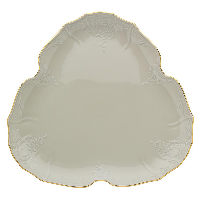 * BERNADOTTE IVORY GOLD PATERA TRÓJKATNA 35 CM-12069