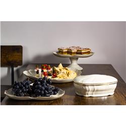 * BERNADOTTE IVORY GOLD PATERA TRÓJKATNA 35 CM-12074