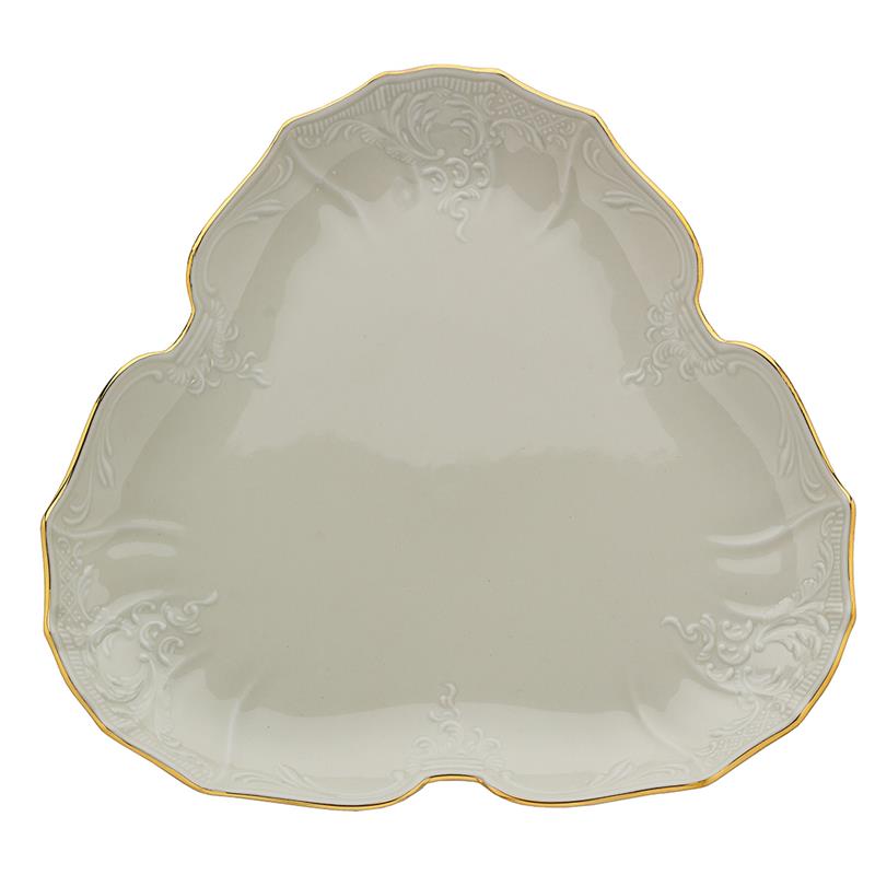 * BERNADOTTE IVORY GOLD PATERA TRÓJKATNA 27CM-12062