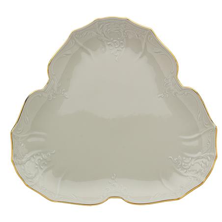 * BERNADOTTE IVORY GOLD PATERA TRÓJKATNA 27CM-12062