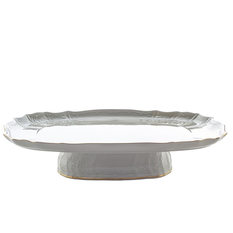 * BERNADOTTE IVORY GOLD PATERA PROSTOKĄT N/N 40CM-12097