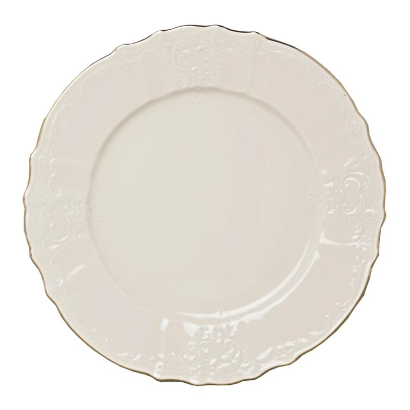 * BERNADOTTE IVORY GOLD TALERZ PŁASKI 27CM-11498