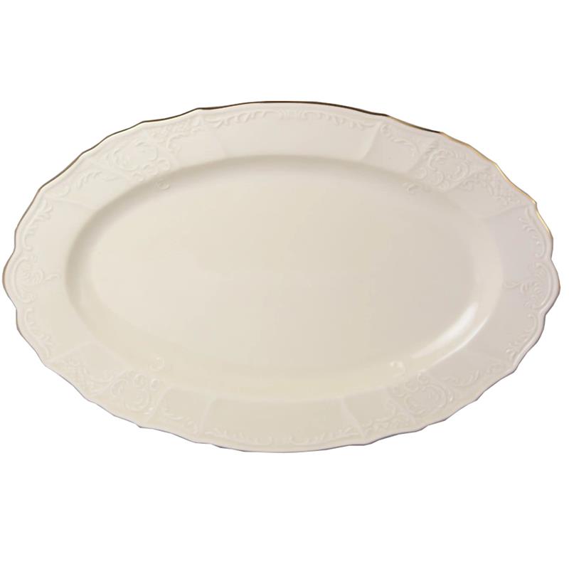 * BERNADOTTE IVORY GOLD PÓŁMISEK OWALNY 34 CM-11482