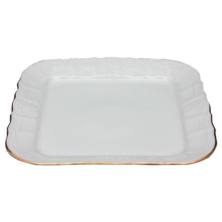 * BERNADOTTE IVORY GOLD TALERZ KWADRAT 26CM-11521